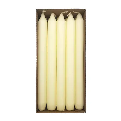 Immagine prodotto di Hofer Candele da tavolo lunghe, set di 20 (1x20), dimensioni 19x200 mm, colore avorio, lunga durata 7 ore, set di 20 candele sottili smussate