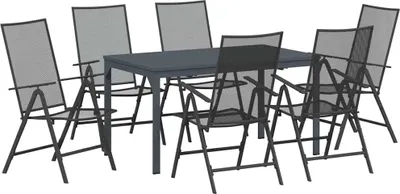 Produktbild von Garten Essgruppe 7 pcs Anthrazit Pulverbeschichteter Stahl