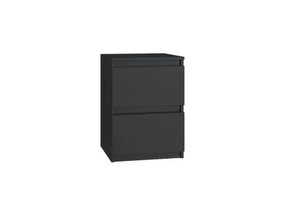 Produktbild von VBChome Nachttisch 30 x 30 x 40 cm Schwarz Nachttisch mit 2 Schubladen für das Schlafzimmer Grifflose Büro Zimmer Modern Schwarz