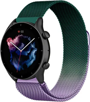 Produktbild von Strap-it Milanese Armband - Kompatibel mit Amazfit GTR 3 (Pro) Armband Ersatzarmband Edelstahl - Armband mit Magnetverschluss - Hochwertiges Material - für Smartwatch 22mm Armband Grün