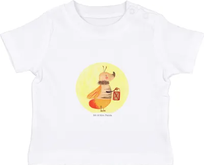 Produktbild von Mr. & Mrs. Panda  T-Shirt Glühwürmchen 0. - 6. Monat - Weiß - Geschenk, Heiratsantrag, Babyshirt, Liebesspruch, Kleinkind Shirt, Leuchten, Lieblingsmensch, Liebe, Baby