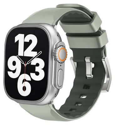Obrázek produktu pro Pro Apple Watch SE 2023 40mm Dvoubarevný silikonový sportovní náramek Náhradní náramek Matcha Green