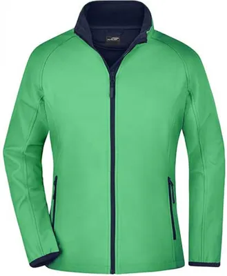 Produktbild von James+Nicholson JN1129 | Ladies` Promo Softshell Jacket - Farbe: Green/Navy - Größe: XL