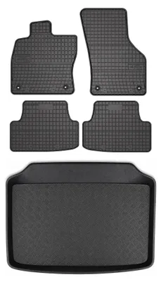 Produktbild von Gummimatten + Kofferraumwanne für Audi A3 8V 2012-2020 (Notrad, 5-Türer) – Schwarz, passgenau – Wielganizator SolidPRO