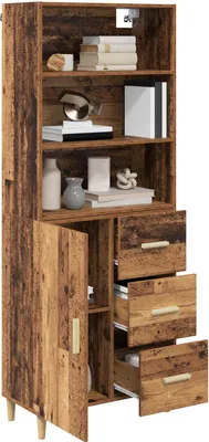 Obrázok produktu pre vidaXL Highboard old wood 69,5 x 32,5 x 180 cm materiál na báze dreva