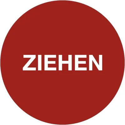 Produktbild von Dreifke® Aufkleber Piktogramm Ziehen, Folie, Ø 100 mm