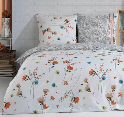 Produktbild von Buymax® Bettwäsche Bettbezug 155x220 cm, Kopfkissenbezug 80x80 cm 2 teilig Deckenbezug Set aus 100% Baumwolle Renforce mit Reissverschluss