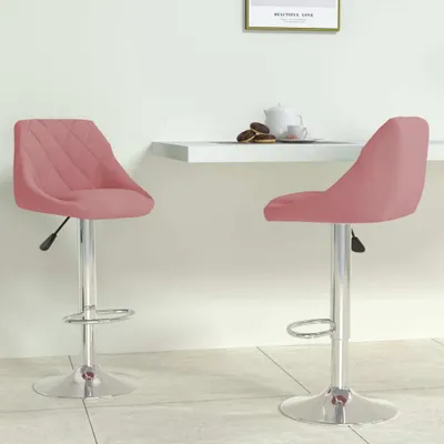 Produktbild von The Living Store Barhocker 2 Stk. Rosa Samt