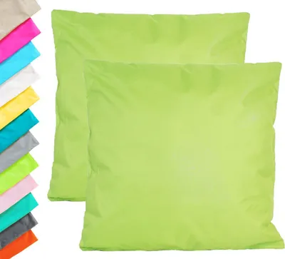 Produktbild von 2x Outdoor Lounge Kissen 45x45cm Dekokissen Set Inkl. Füllung Wasserfest Sitzkissen Garten Stuhl Lotus Effekt, Farbe:Grün