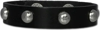 Produktbild von SilberDream Armband Leder Armschmuck schwarz Metallnieten Uni LAC561S