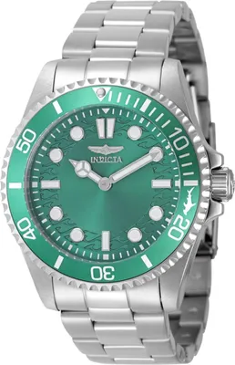 Zdjęcie produktu dla Invicta Pro Diver 49695 Zegarek Męski - Mechanizm Kwarcowy - Stal Nierdzewna z Zieloną Tarcza - 43 mm