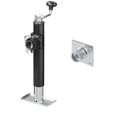Produktbild von Anhängerstütze mit Kurbel und Halter klappbar Stütze 1000kg 390-640 mm