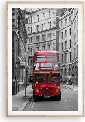 Produktbild von Gerahmtes Poster - Rahmen in heller Eiche - Bus england urlaub london - 61x91,5 cm - Wand Bild - Wanddeko - Wandbilder - Wandposter - Bilderrahmen - Bilder - Kunstdruck - Wandbild - P2NPA61x91-2153