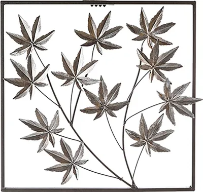 Immagine prodotto di Casablanca decorazione murale acero metallo marrone/argento set di 2 L 30 x H 30 x L 0 cm cornice marrone antico foglie argento