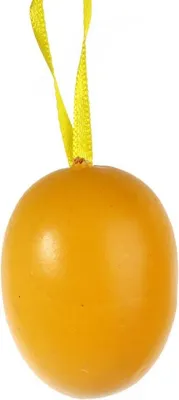 Zdjęcie produktu dla Jajka plastikowe zawieszki zestaw 6 sztuk 5cm żółte