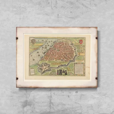 Produktbild von Poster - Canvas - Leinwand - 84,1 cm x 59,4 cm - Fotoposter - Leinwandkunst - Alte Karte von Antwerpen
