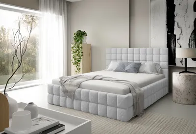 Produktbild von Polsterbett ARDELLO mit Bettkasten|Bett 140x200|Doppelbett mit Stauraum und Lattenrost|Boxspringbett-Optik|ohne Matratze|Schlafzimmer-Grau