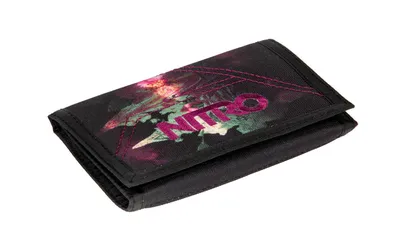 Produktbild von NITRO Geldbeutel Stoffbörse mit Klarsichtfach Buskartenfach Fotofach Klettverschlussbörse WALLET BLACK ROSE