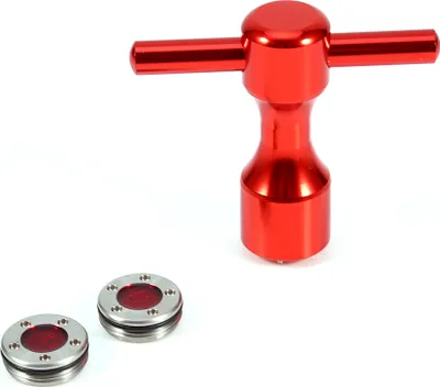 Image de 2 poids rouges pour putter + outil, pour Scotty Cameron, en aluminium et acier inoxydable – pour le réglage du poids et les putters