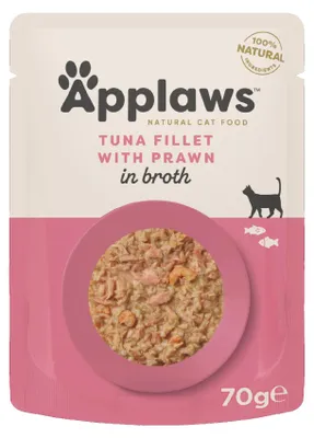 Produktbild von Applaws Frischebeutel Thunfischfilet & Pazifikgarnelen 70g