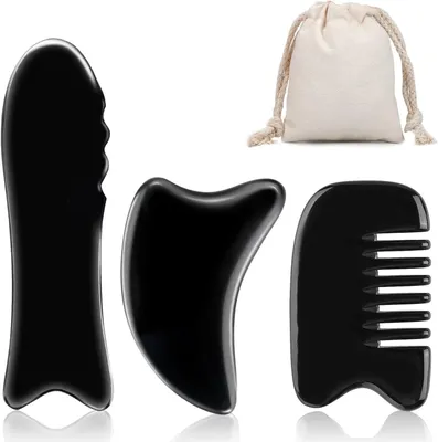 Produktbild von Gua Sha – Set mit 2 Gua Sha-Steinen. Gua Sha. Guasha. Guasha. Hergestellt aus Büffelhorn