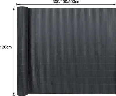 Zdjęcie produktu dla LARS360 160x500cm PVC mata do ochrony prywatności ogrodzenie bambusowe - nieprzezroczysty parawan do ogrodu, balkonu i tarasu, antracytowy