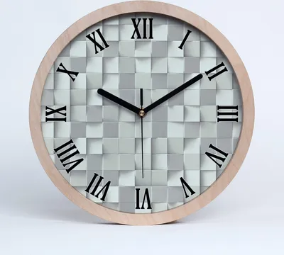 Produktbild von Holzuhr 30fi cm wanduhr - schwarze Spitzen - geometrischer Hintergrund