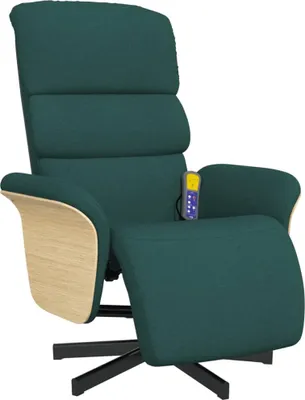 Obrázok produktu pre vidaXL Masážne kreslo s podnožkou tmavozelená látka