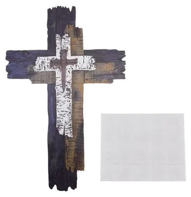 Imagen del producto de Solidchoice - Decoración de pared de madera con forma de cruz