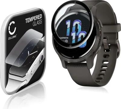 Produktbild von CELLONIC 9H Display Schutzglas für Garmin Venu 2S Smartwatch, 3D Full Cover Full Glue Screen Protector Glass, Fitness Tracker Displayschutz Glas Transparent Schutzfolie