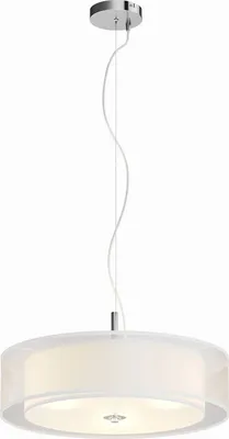 Produktbild von Lindby Pendelleuchte Pikka, weiß, Textil, Ø 50 cm, E27