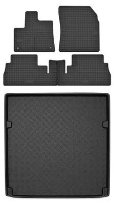 Productafbeelding van Rubberen automatten + kofferbakmat voor Opel Combo E Life vanaf 2024 (MPV/stationwagen) – 5-delig, zwart, op maat – Wielganizator
