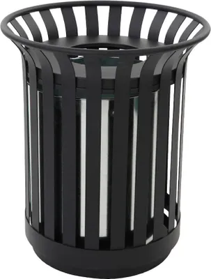 Produktbild von Runder Abfallbehälter für den Außenberreich | 69 Liter, HxØ 70x59cm | Schwarz