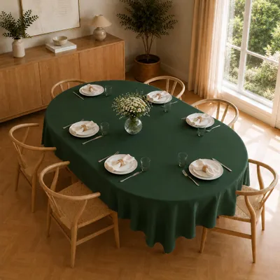 Immagine prodotto di Tovaglia 160 x 220 cm per tavolo da cucina e da pranzo in verde scuro