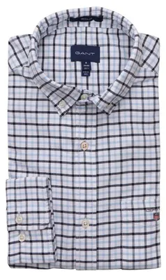 Image de Gant Chemise de loisirs Regular Fit bleu clair uni avec poche poitrine