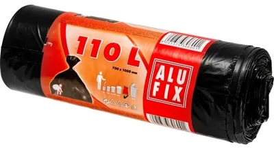 Zdjęcie produktu dla Pytel na odpad Alufix, 70x100 cm, 110 l, 23 mikronů, LDPE, černý, 10 ks