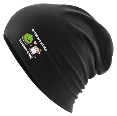 Produktbild von Huuraa Beanie Bist das Wasabi zu meinem Sushi Black One Size Baumwolle und Elasthan Mütze Geschenkidee