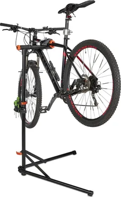 Productafbeelding van Famanu opklapbare fietsenstandaard met stuurhouder - geschikt voor frames van 25-40 mm - maximaal 30 kg - zwart