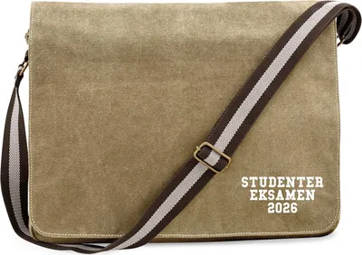 Produktbild von Huuraa Umhängetasche Studentereksamen 2026 Abschluss Dänemark 14 Liter Sahara Canvas Laptoptasche Geschenkidee