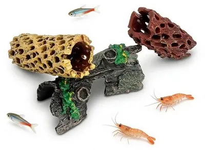 Produktbild von 3 Stück Shrimp Versteck Aquarium Simulation Aquarium Dekoration hohlen Shrimp Höhle hohlen Baumstamm Aquarium Dekoration Harz Höhlen für frische und Salzwasser Versteck für Fische, kleine Garnelen