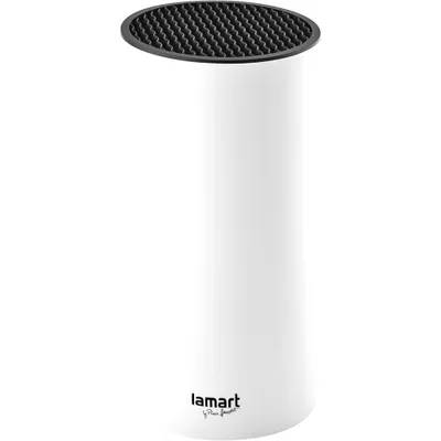 Obrázek produktu pro LAMART LT2082 Univerzální blok na nože vyroben z odolného plastu, bílý/černý, průměr 11 cm, výška 22,5 cm