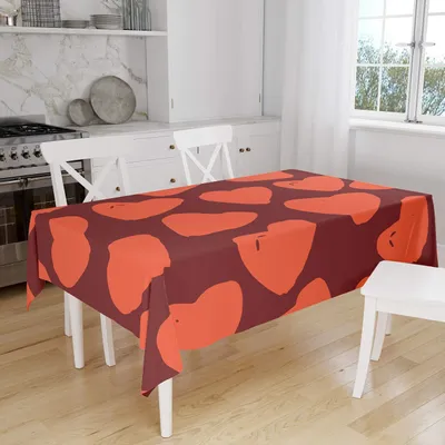 Tischdecke 140x160 cm, Polyester, Orange Bordeaux, wasserabweisend