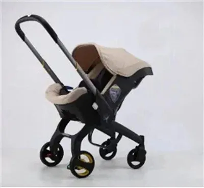 Obrázek produktu pro Kočárek 4 v 1 – skládací model – lehký – s nastavitelnou sedačkou – s ochranou proti slunci – pro děti do 20 kg – barva khaki