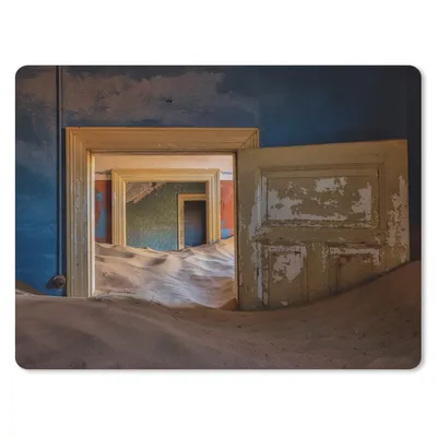 Produktbild von MuchoWow® Mauspad Mousepad Blau - Tür - Sand - Wüste 40x30 cm - Mousepads - Maus Mat - Pad - Mausunterlage - Anti Rutsch