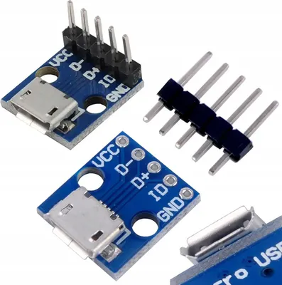Image de Rosfix Connecteur Micro USB 5 Broches Soudé sur Circuit Imprimé