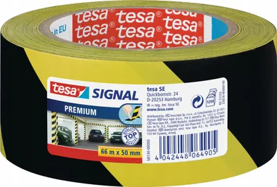 Zdjęcie produktu dla tesa Signal Markierungsklebeband Premium 66m 50mm gelb/schw.