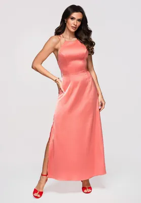 Produktbild von LARICA Abendkleid Maxi Eleganz Minimalismus LA-OM-DLR366 salmon S