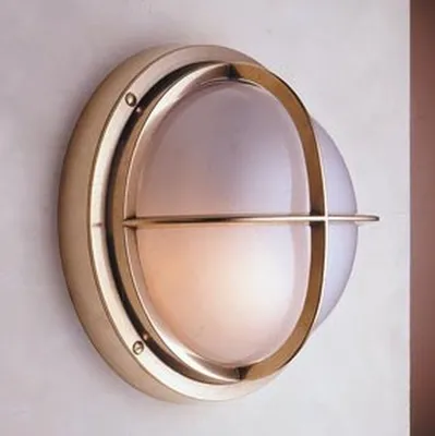 Produktbild von Wandlampe außen Hof Haus IP54 E27 Glas Echt-Messing Maritim Außenwandlampe