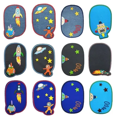 12 Bügelpatches für Kleidung, Reparatur & Dekoration, Jeans & Jacken