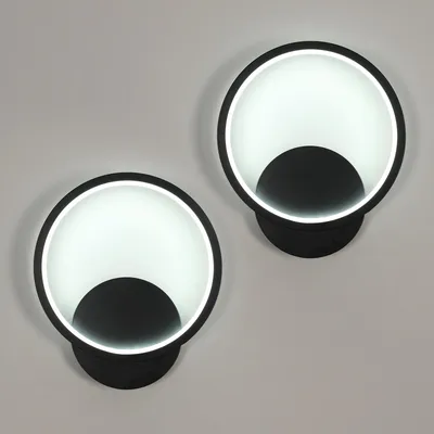 Productafbeelding van Osairous Wandlampen LED, 2 stuks, 12W, 1350LM, modern design, zwart, 6500K